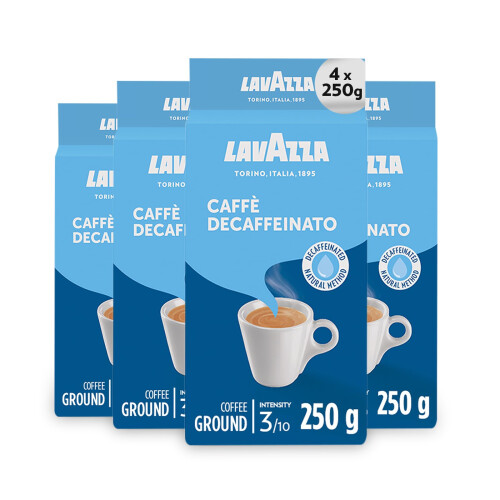 Lavazza Lavazza Dek Decaffeinated Natural Method Ground Coffee 250g (Pack of 4)