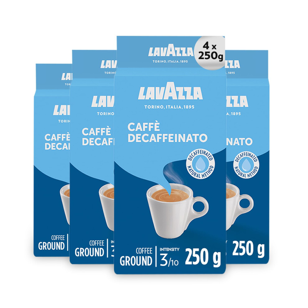 Lavazza Dek Decaffeinated Natural Method Ground Coffee 250G (Pack Of 4)