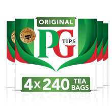 PG Tips Original | Black Tea Bags Bulk | Refreshing, Flavourful & Full-Bodied Black Tea | Perfect Flavour Release | 4 x 240 Tea Bags | 960 Plant Based