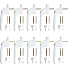 Neoteck 10 Pcs UPVC Window Handle, Double Glazing Universal Espag, White, 43mm