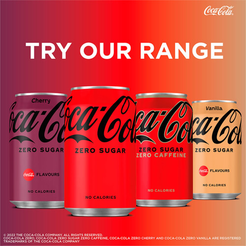Coca Cola Zero Sugar Can Cherry 330 ml (Pack of 24) 2