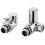 Chrome Corner Radiator Valves Towel Rail Valve Angled Pair Solid Brass 15mm TC-RVCC 1