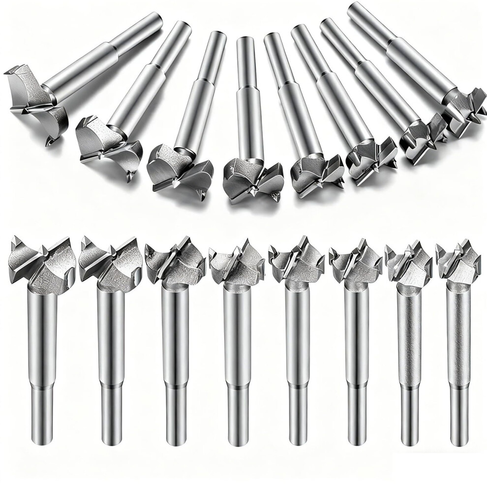 Aohoo 16Pcs Forstner Drill Bit Set,Tungsten Steel, Hss Titanium Coated,?Forstner Bits For For Wood, Furniture, Cabinets, Cork, Splint, Particle 5051222342893