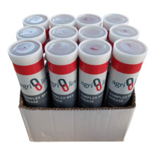 Agri-Linc Red Complex Grease Cartridges, Box of 12 - EP2 Lithium for High Temperature and Pressure, 400g/14oz for Grease Gun