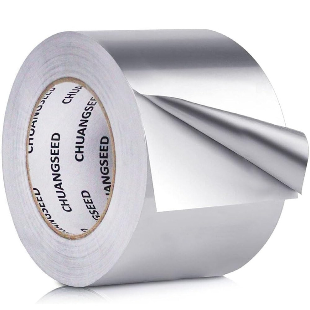 Chuangseed Aluminium Foil Tape (75Mm X 50M) Insulation And Sealing, Heat Resistant, Duct Repair, Hvac Use, 1 Roll, Silver 5051222342657
