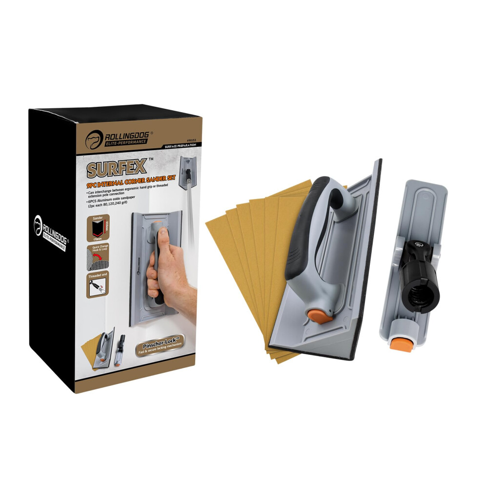 Rollingdog Corner Sander-Drywall Sander,6Pc Oxide Mesh Sandpaper For Corner Wall Cleaning And Polishing 5051222342732