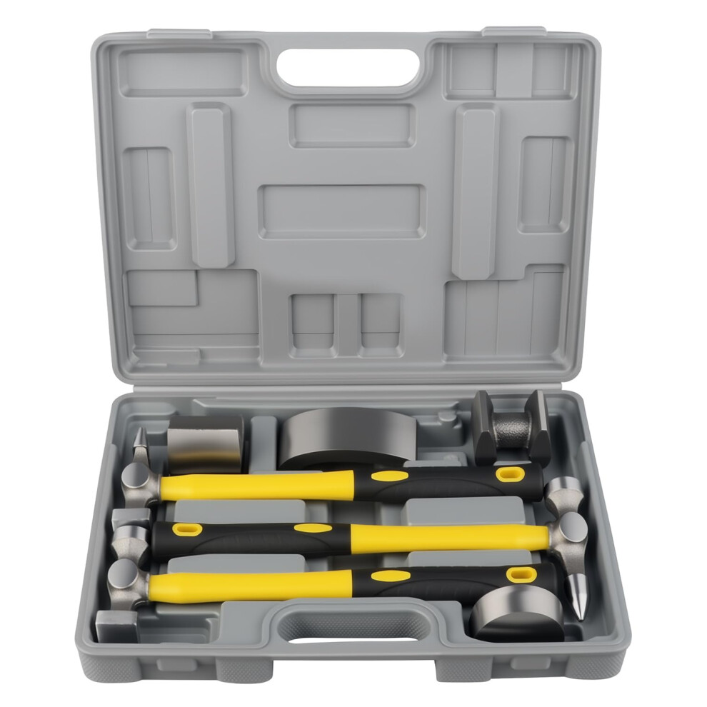 Dayuan 7Pcs Craft Panel Beating Kit Panel Beating Hammer And Dolly Set Hammers Set For Car Auto Body Panel Repair With Storage Case 5051222342954