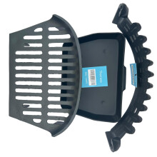 Heavy-Duty 18-Inch Cast Iron Grate with Castle Front & Ash Pan Set for Fireplaces or Wood Stoves