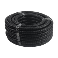 MUKCHAP 20m Flexible Corrugated Conduit Tube, 20mm ID x 25mm OD, Black