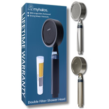 MyHalos? Shower Filter for Hard Water UK - High Pressure Filter Shower Head Set (no Hose) to Reduce Chlorine, Water Softener - Easy to Install Power