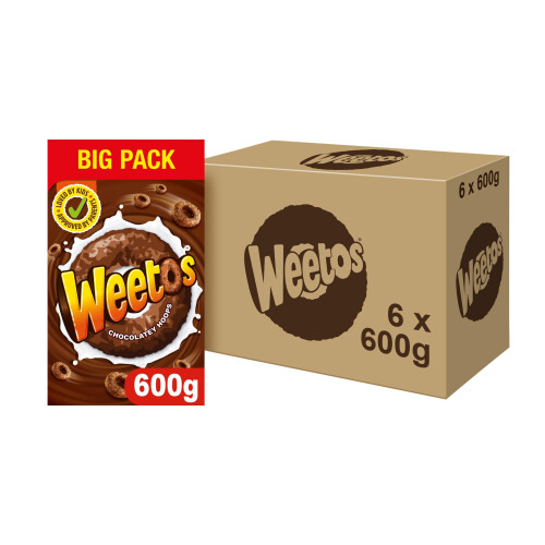Weetabix Weetos Chocolatey Hoops 600g (Pack of 6)