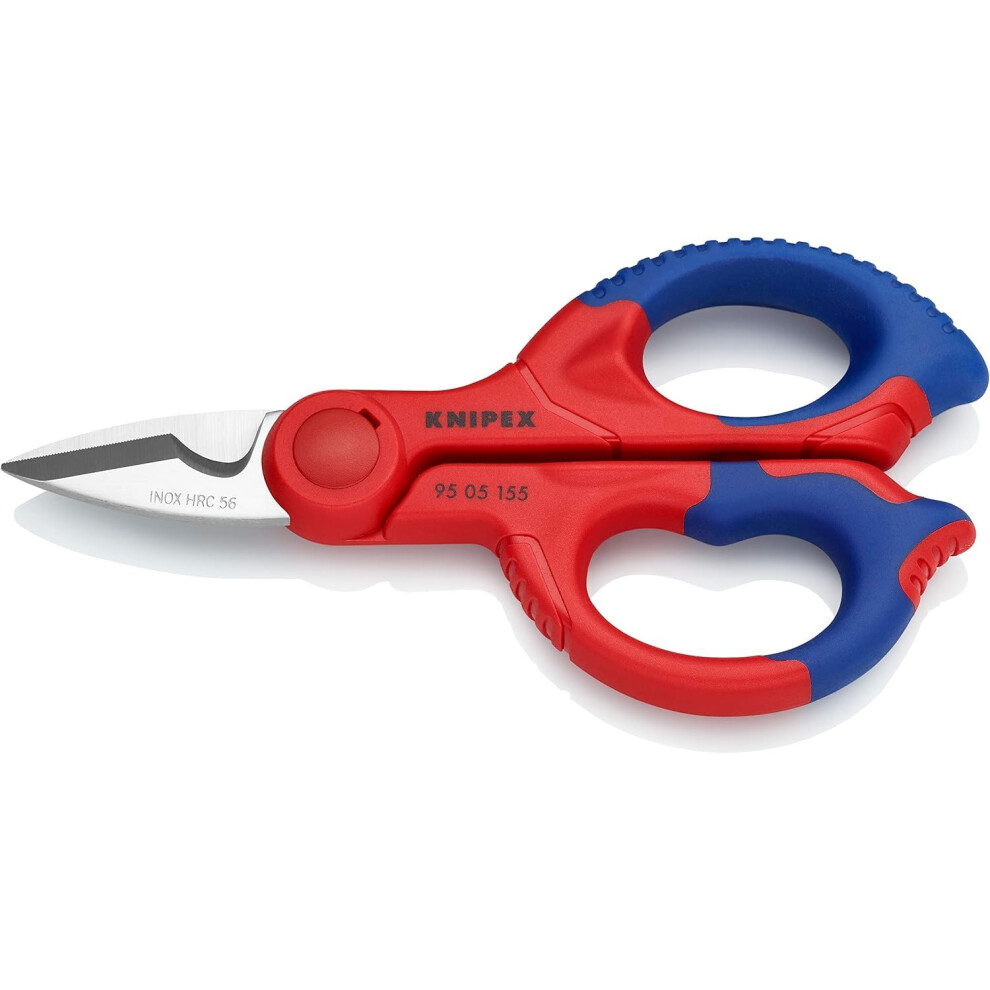 Knipex Electricians' Shears With Multi-Component Grips, Glass Fibre Reinforced Plastic 160 Mm, 95 05 155 Sb
