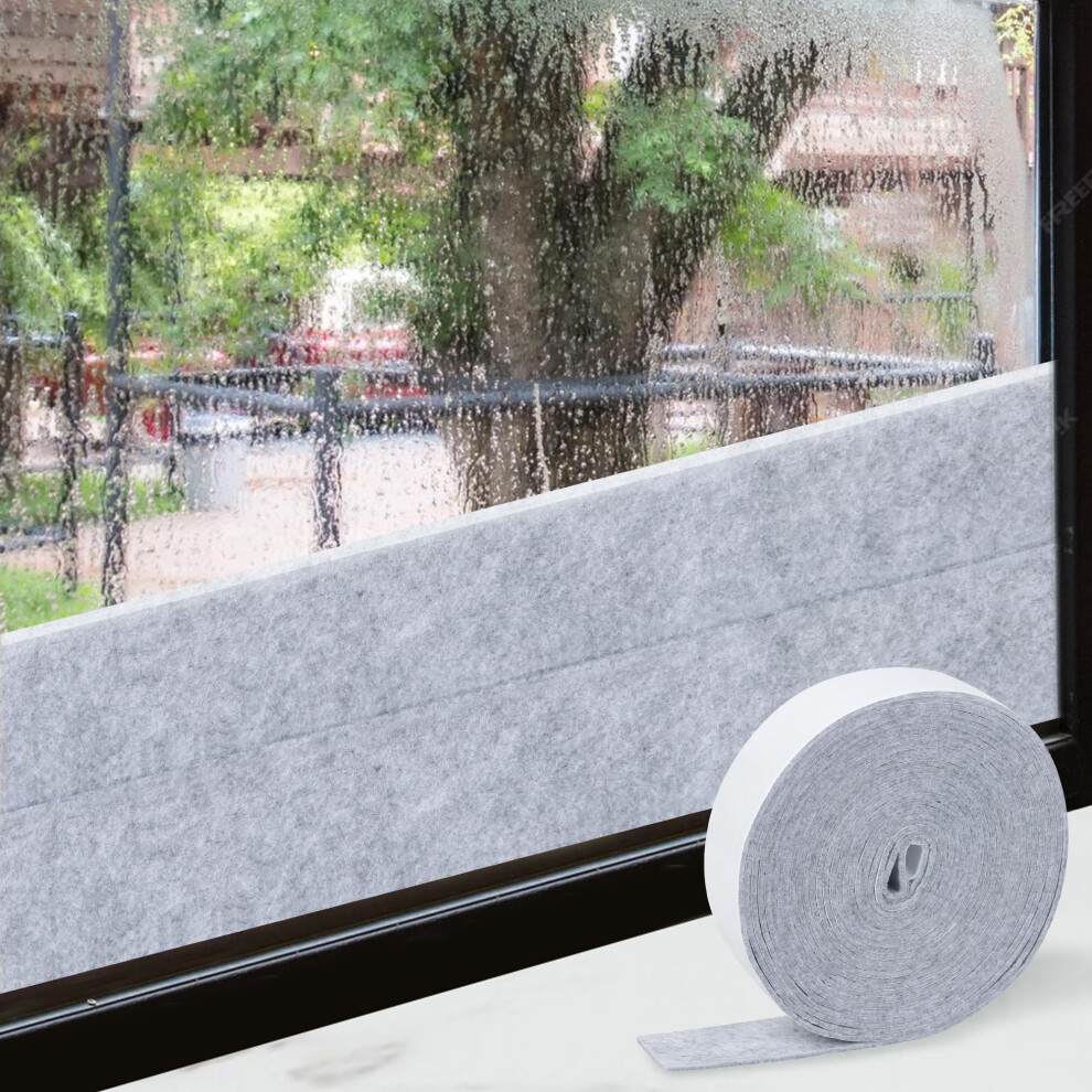 Ucatcher Condensation Absorbers Strip For Windows 5Cm * 8M Anti Condensation Strip Self Adhesive Reusable Tape-Felt Moisture Absorber Strips To Absorb 5051222341544
