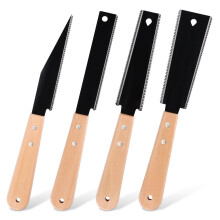 Tahbarshi 4 Pcs Japanese Pull Saw Small Hand Saws Flush Cut Saw Double Edge Saws Woodworking Tools with Fine Tooth Wooden Handle for DIY, Furniture