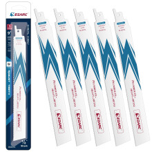 EZARC Reciprocating Saw Blade Bi-Metal Cobalt Sabre Saw Blades for Heavy Metal Cutting 225mm 14TPI R926PM+ (5-Pack)