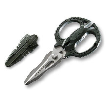Versatile Compact Multi-Function Scissors with 4-in-1 Combi Blade - cuts Leather, Solid Copper Wire (inc. Mains Cable), CDs, Thick Rope & More. Made