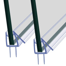 2Pcs Plastic Shower Door Bottom Seal Strip for 4-6mm Glass Door - Replacement Screen Seal With 8-10mm Gap