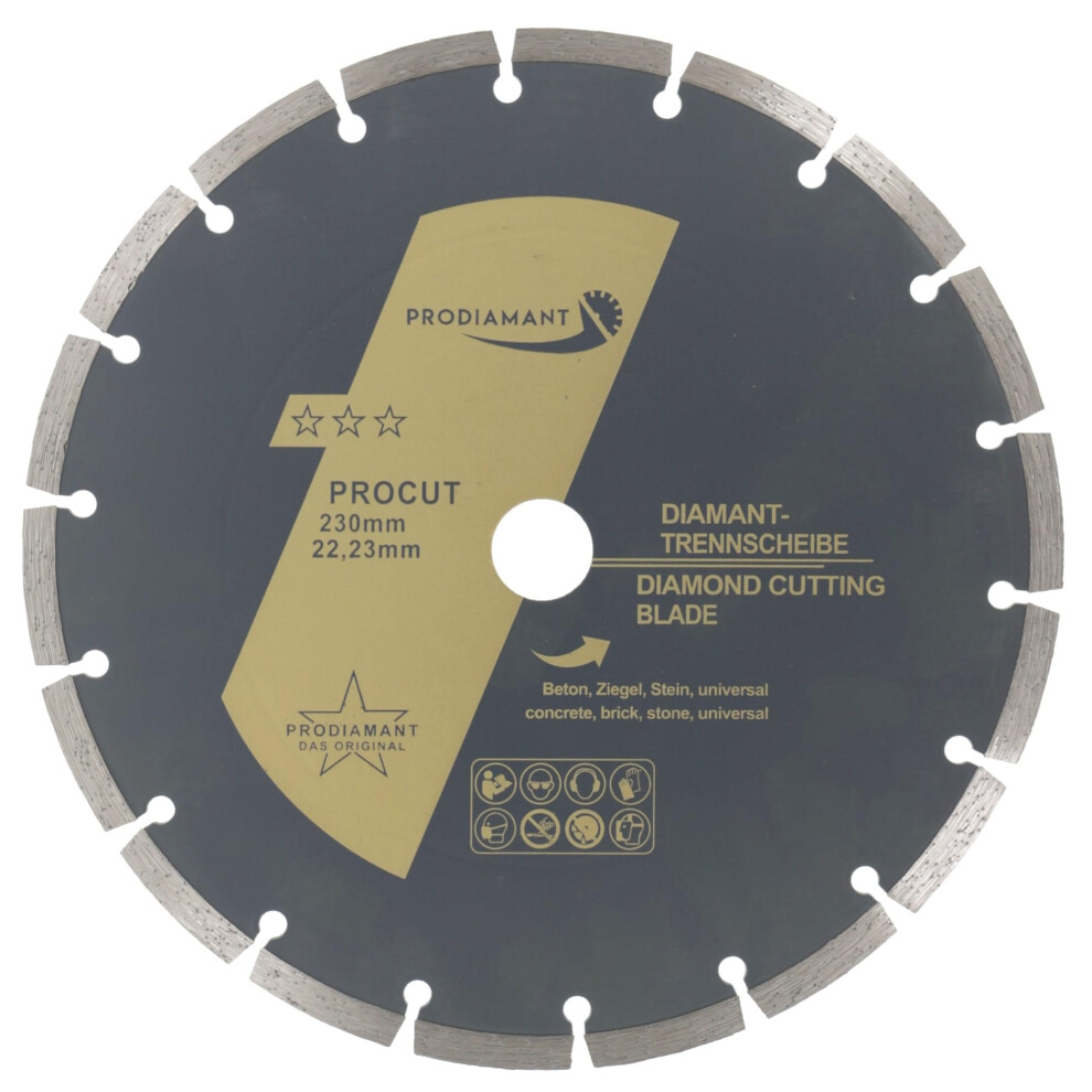 Prodiamant Diamond Cutting Disc Universal 230Mm 9Inch X 22.2 Mm Concrete, Stone, Brick 9 Inch Diamond Disc 7Mm Segment 5051222345146