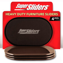 Super Sliders 4724095N Reusable XL Heavy Furniture Movers for Carpet Quickly and Easily Move Any Item, Brown, 4 Count (Pack of 1)