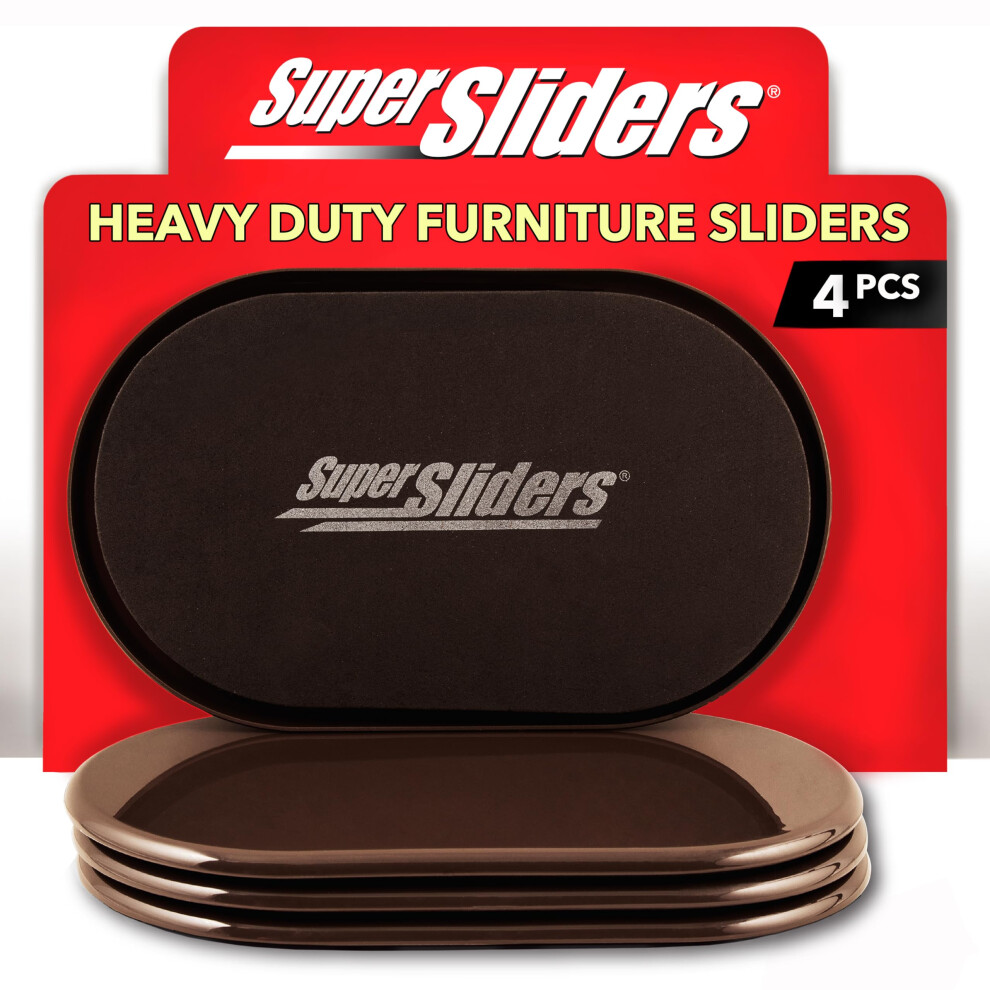 Super Sliders 4724095N Reusable Xl Heavy Furniture Movers For Carpet Quickly And Easily Move Any Item, Brown, 4 Count (Pack Of 1) 5051222348406