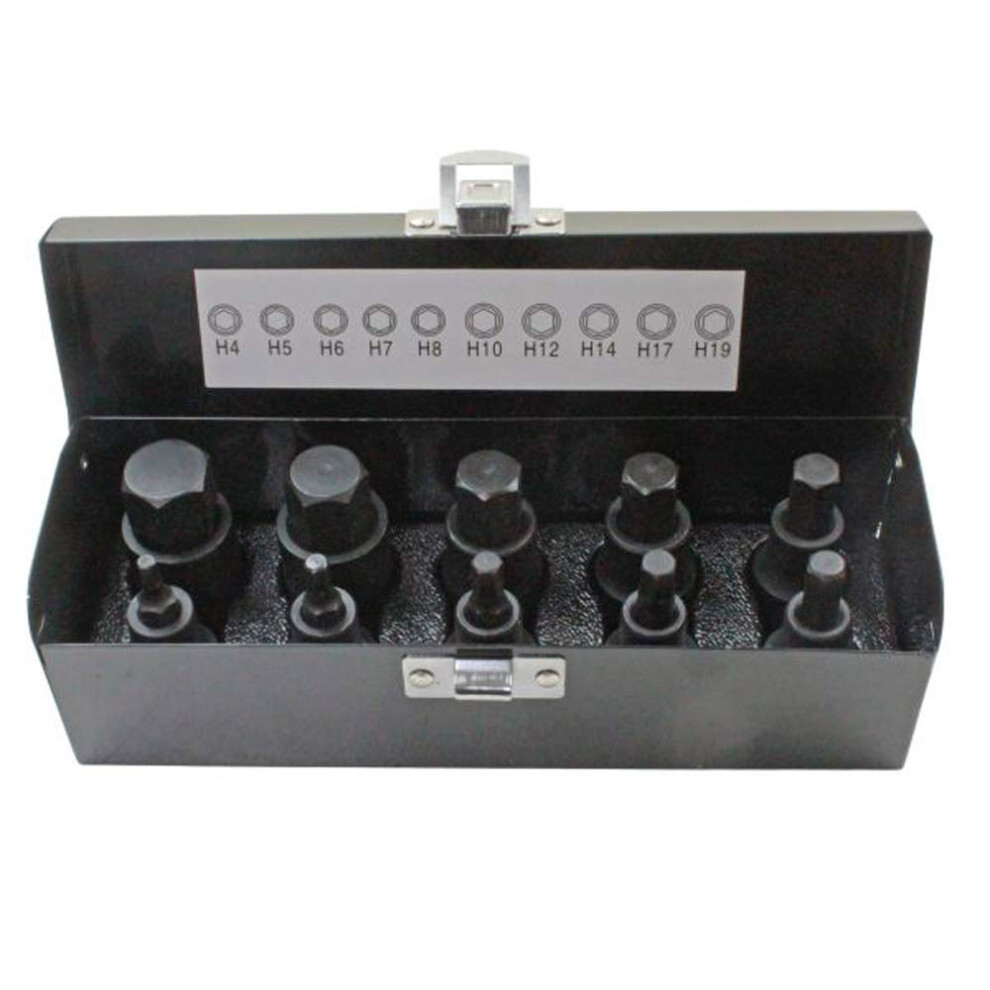 10Pc Impact Hex Bit Socket Set By Us Pro Tools 1/2" Drive 4Mm To 19Mm Allen Key 5051222346341