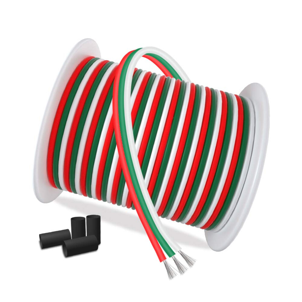 Aotoink 100Ft/30M Extension Cable 3 Pin Wire 22Awg 3X0.32mm? Electrical 3 Core Wire Stranded Tinned Copper Cable For Led Strips Ws2812b Ws2811 Dream 5051222343197