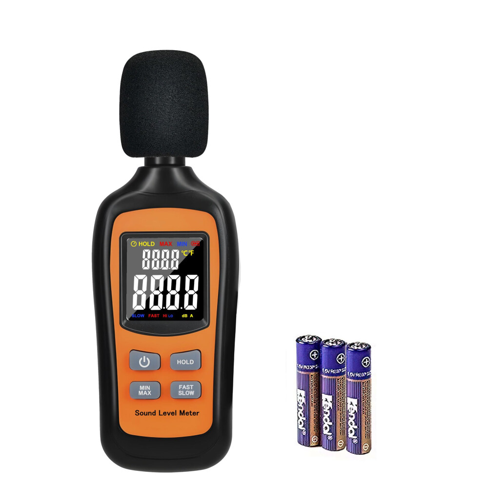 Decibel Meter,Digital Sound Level Meter Portable Spl Meter,35Db To 135Db Temperature Function,Noise Meter With A-Weighted [Max/Min Fast/Slow Data 5051222344071