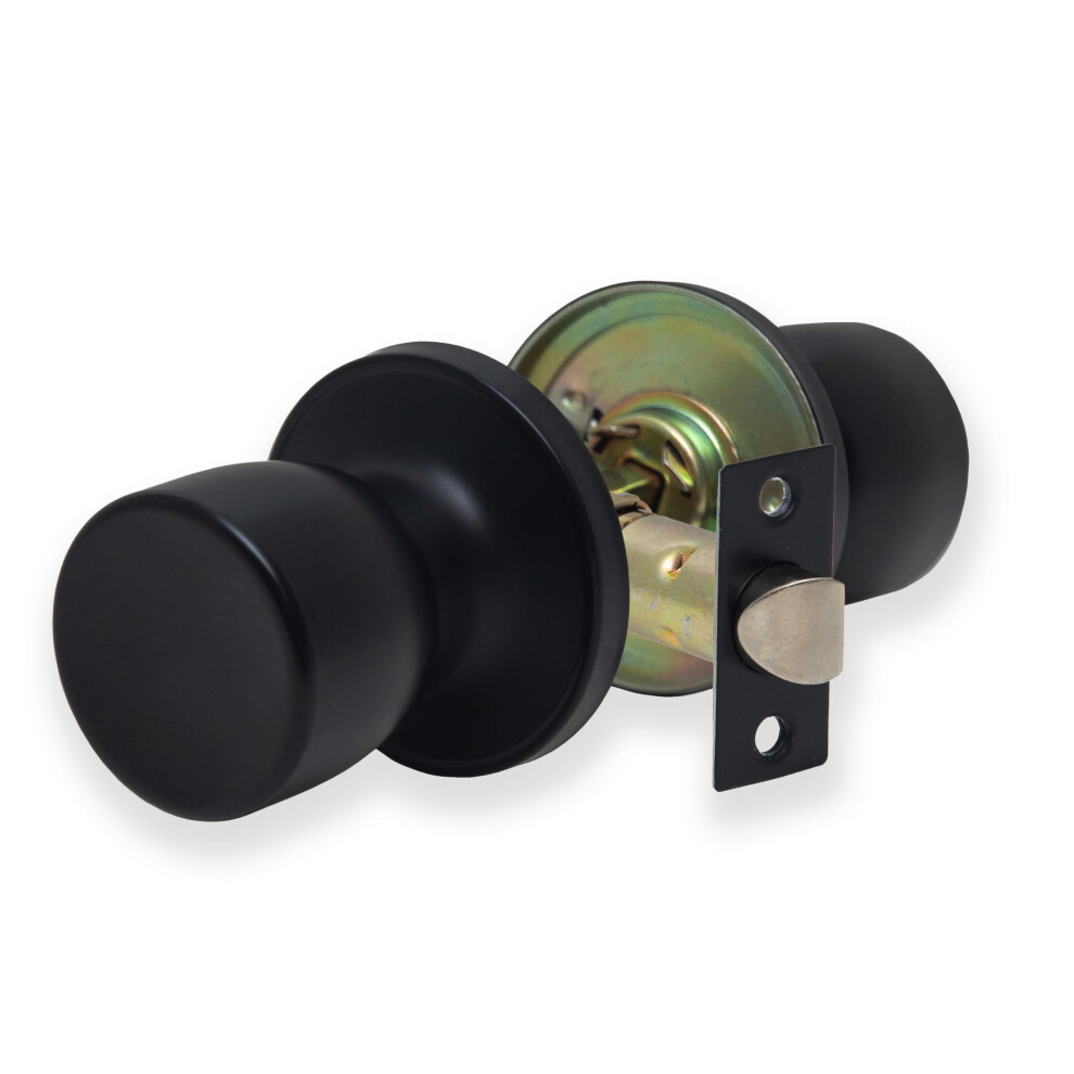 Xfort Tulip Passage Knob Set Matt Black, Door Knob For Internal Wooden Doors. 5051222343944