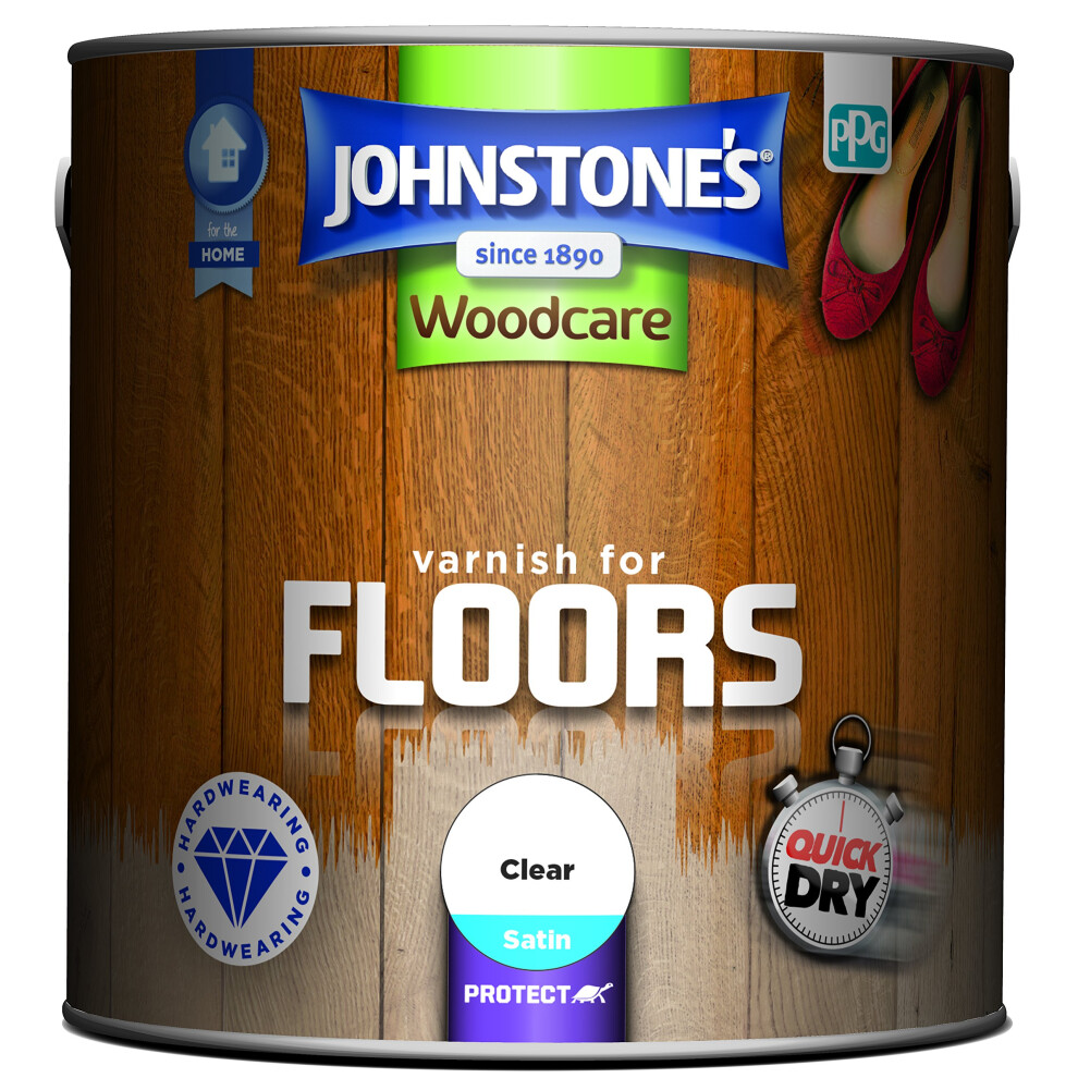 Johnstone's Woodcare Varnish For Floors - Clear 2.5L