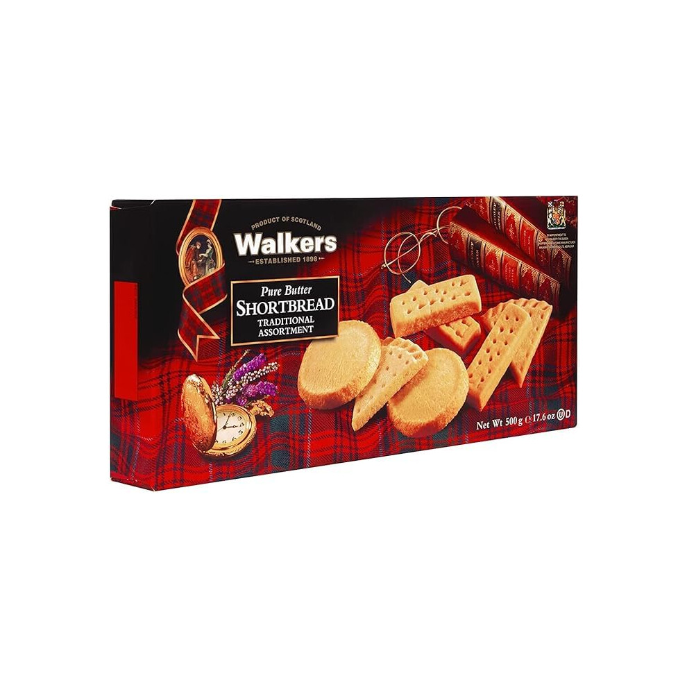 Walkers Walker's Shortbread Assortment ? Traditional Scottish Pure Butter Biscuits Gift Box, 500G (Pack Of 6)