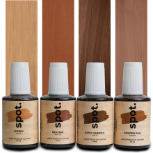 Light Brown Wood Stain Repair Kit, Brush-On Touch-Up Stain Bottles, Golden Oak, Early America, Cherry, Red Oak, Interior and Exterior Wood, 4 fl oz