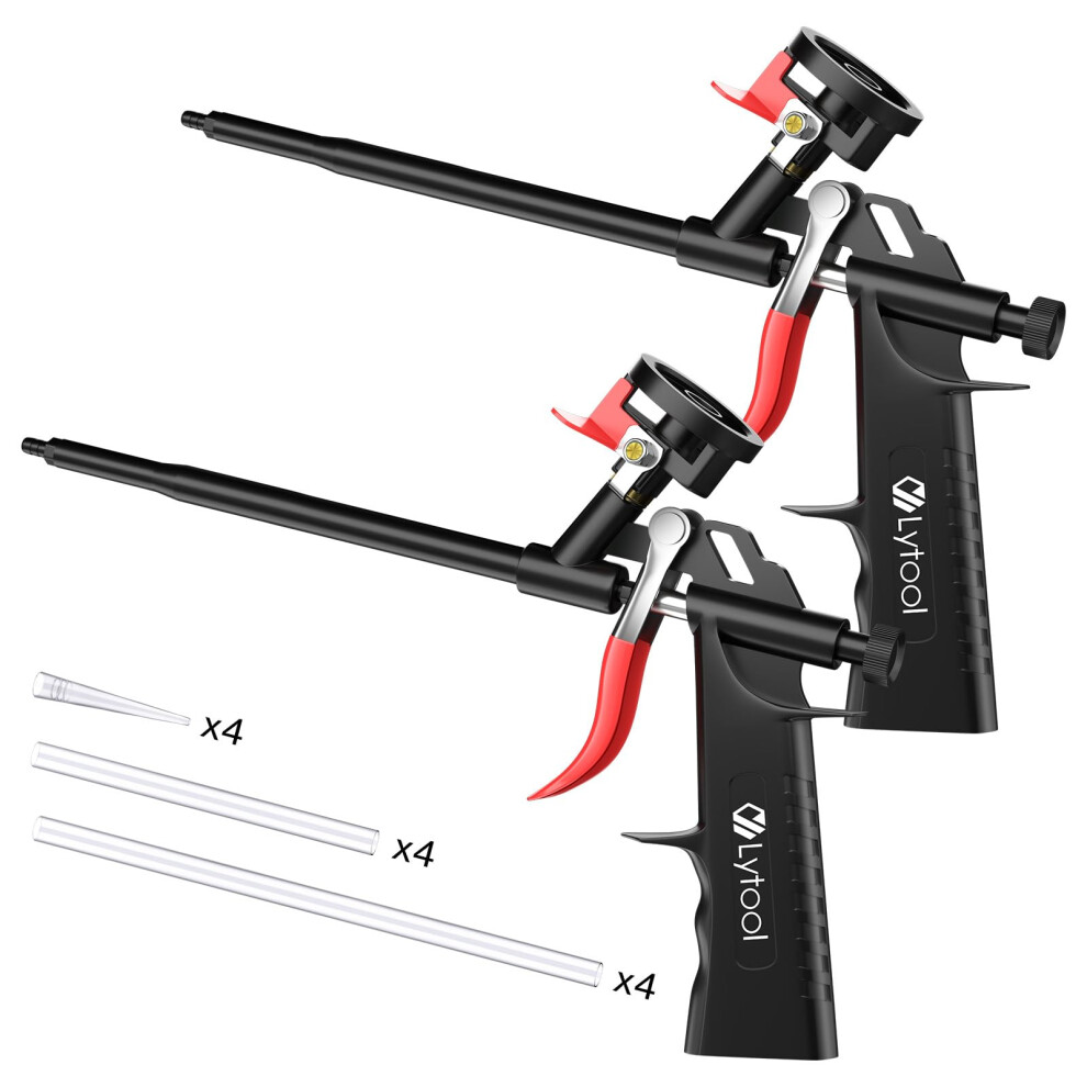 2Pcs Foam Gun, Lytool Pu Expanding Foam Gun Professional Foam Dispensing Guns, Needn't Cleaner Foam Gun Suitable For Caulking, Filling, Sealing 5051222343609