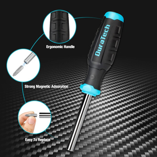 DURATECH 60-in-1 Multi-Function Screwdriver Sets, Multi-Bit Screwdriver Sets with Phillips, Slotted, Square and Torx, Storage Case Design, Suitable 2