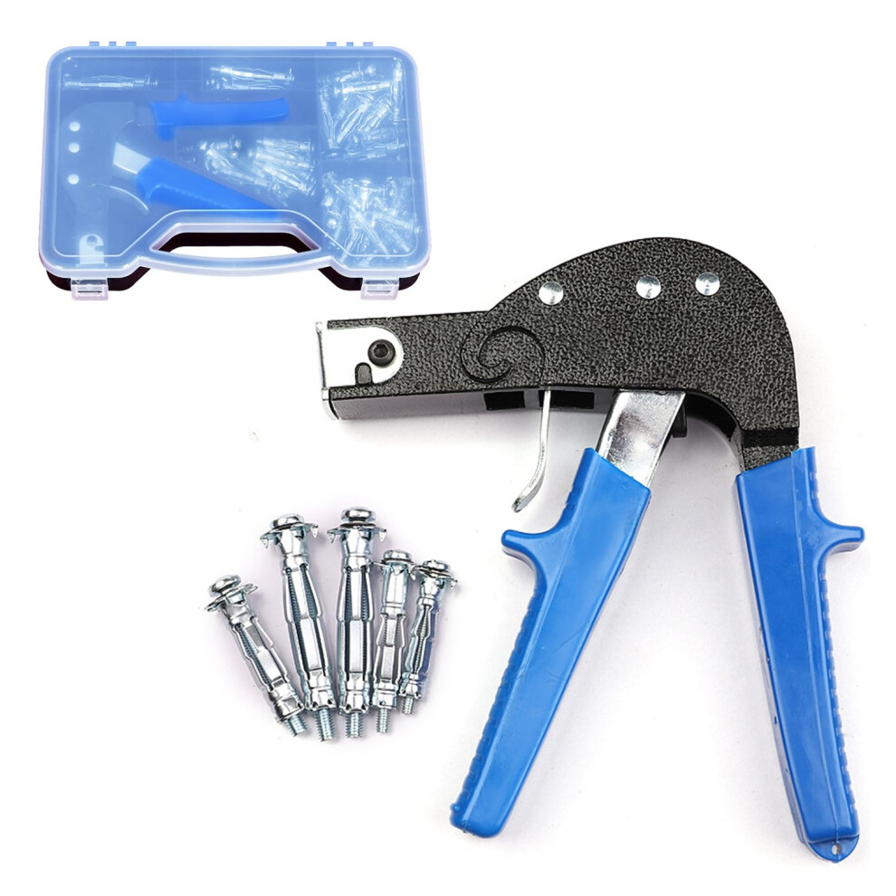 72Pcs Hollow Wall Anchor Metal Setting Tool Set With M3, M4, M5, M6 Anchors For Hollow Wall Drywall Cavity Anchor Plasterboard Fixing 5051222347942