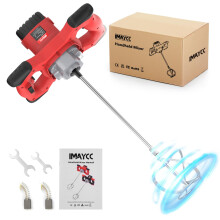 IMAYCC New Cement Mixer, 2100W Paddle Mixer, Concrete Mixer with 6 Speed, Plaster Mixer, Paint Mixer, Mixing Paddle for Drill, Concrete Tools, Ideal