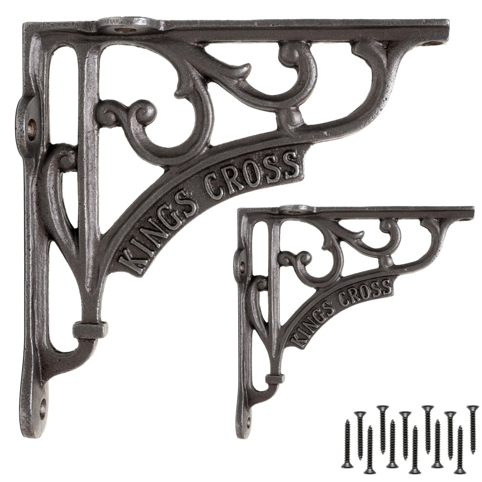Eduwurxs Cast Iron Industrial Shelf Brackets 6X6? | Heavy Duty Rustic Wall Brackets (2 Pack) | Stylish Shelf Supports For Kitchen, Living Room & More 5051222346754