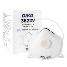 GIKO FFP2 Dust Mask Pack of 10 - Valved Face Masks Moulded Disposable Respirator 5 layers FFP2 Face Masks for DIY Projects, Construction, Building