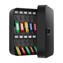 Crinwaki Key Box Wall Mounted, Key Cabinet with Combination Lock for 20 Keys, Key Lock Box with Colorful Key Tags & Indexing Numbers & Mounting