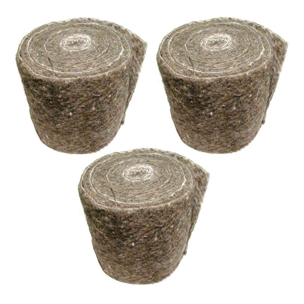 Pipe Insulation Lagging Wool Felt Wrap (Pack Of 3 Rolls) 5051222348789