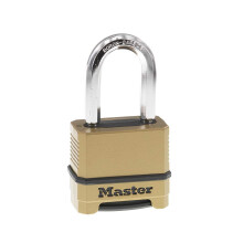 Master Lock M175XDLF Heavy Duty Outdoor Combination Lock, Brass Finish, 1-1/2 in. Shackle