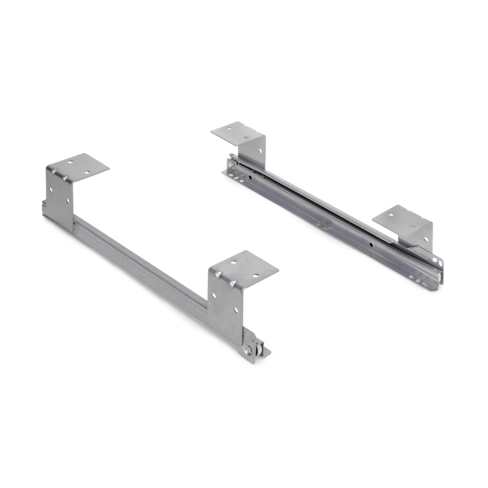 Emuca - Set Of Roller-Bearing Runners For Underdesk Keyword Platform/Shelf/Drawer, Grey, Wood 5051222351468