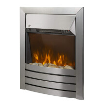 Zanussi 2 KW Stainless Steel Electric Inset Fire Stove with 2 Heat Settings, Timer and Remote Control, Independent LED Flame Effect, 20-30 m2 Room