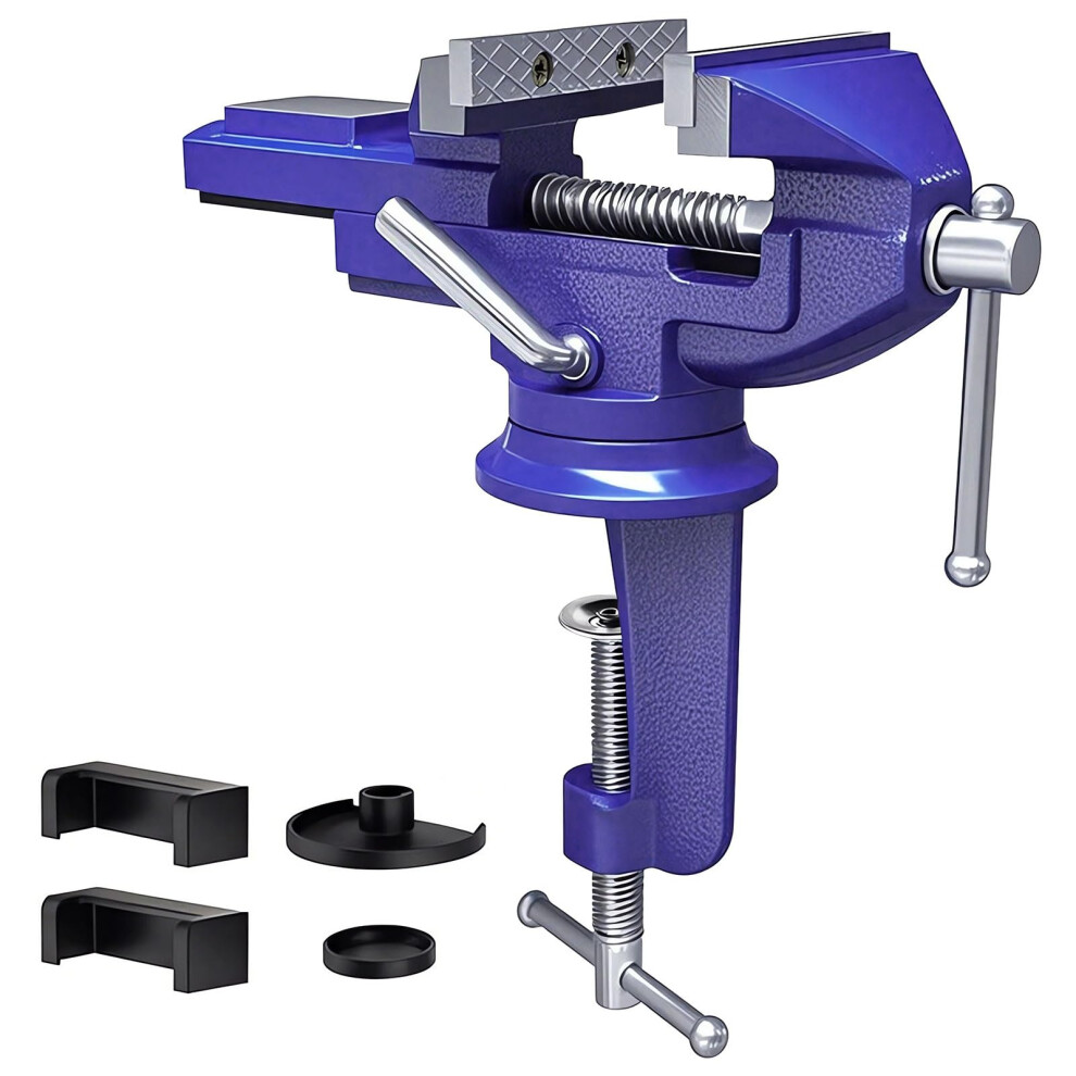 Table Vice Clamp 80Mm, 360? Swivel Base Bench Vise Clamp, Portable Home Vise For Woodworking/Drilling/Metalworking 5051222350805