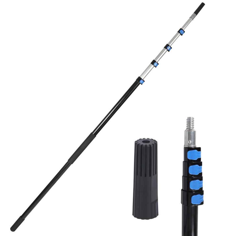 Campmax Multi-Purpose 24Ft Extension Pole, Durable Aluminum Telescopic Pole For High Ceilings Window Cleaning, Lightweight Paint Roller/Gutter 5051222354049