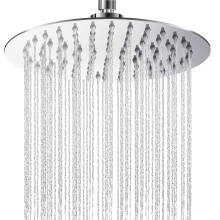 Yapwiki Rain Shower Head, 8 Inch High Pressure Rainfall Shower Head, 304 Stainless Steel Round Waterfall Shower Heads, Ultra-Thin Chrome Fixed