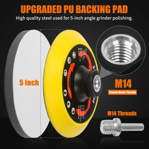 Pomsare Upgraded 80PCS Angle Grinder Sanding Discs with Drill Sanding Attachment, 125mm Hook and Loop Sanding Discs for Drill, Sander for Drill 1
