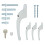 FixRello Universal Inline uPVC Window Handle ? Lockable, Ambidextrous, Multi-Spindle ? White with White Button (4 Pack) 1