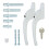 FixRello Universal Inline uPVC Window Handle ? Lockable, Ambidextrous, Multi-Spindle ? White with White Button (2 Pack) 1