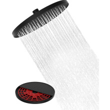 Hibbent Self-Cleaning Rainfall Shower Heads, Fixed Rainfall Shower Head 10 Inch, Round Powerful High Pressure Overhead Shower Head with self-Cleaning