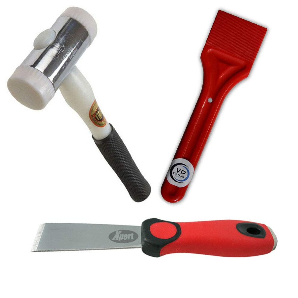 Glazing Tool Kit Bundle - Xpert Chisel, Glazing Paddle And Thor 710 Nylon Hammer 5051222351918